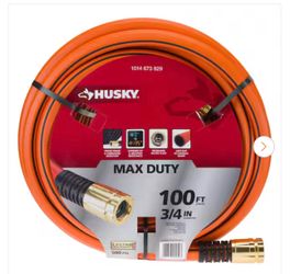 Like new  Unraveled from packaging   3/4 in. Dia x 100 ft. Husky Max Duty Garden Hose