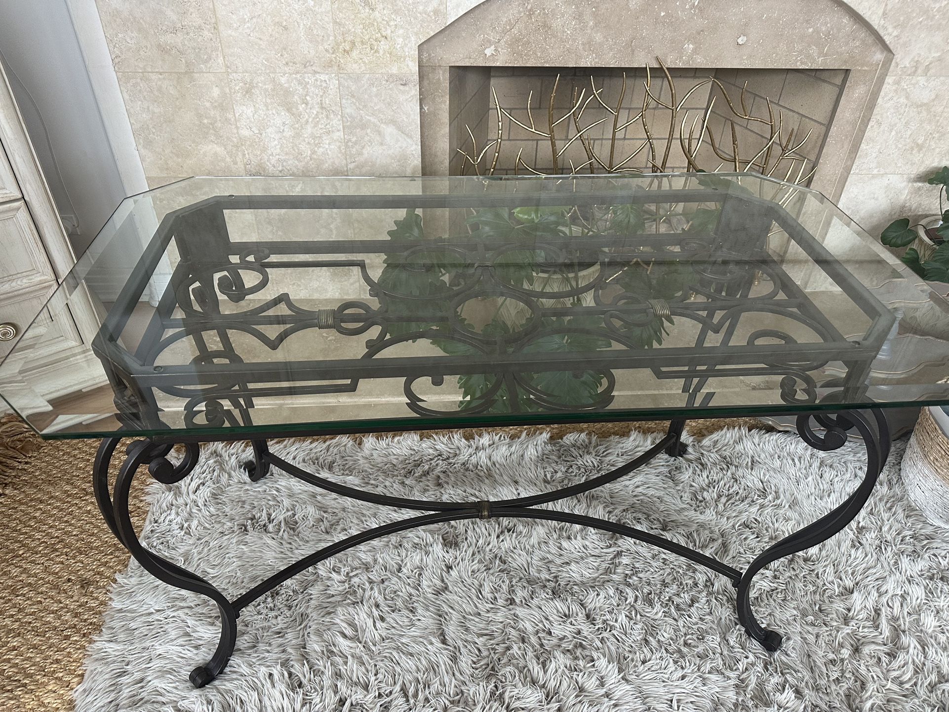 Iron And Glass Desk