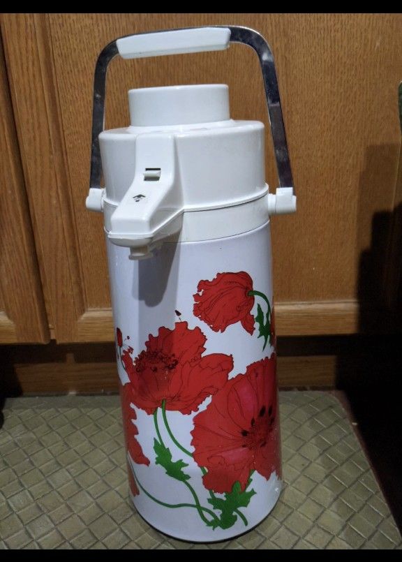 Vintage coffee air pot pump dispenser thermos