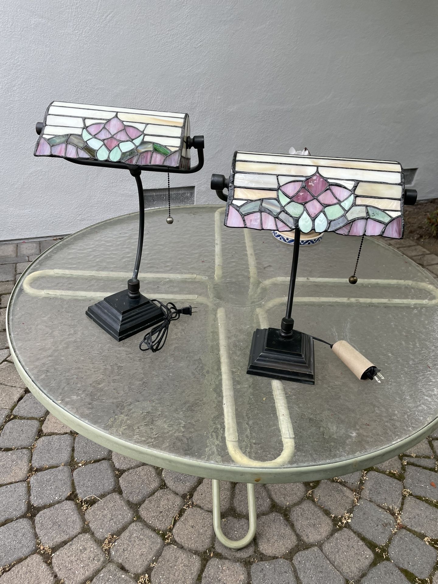 Vintage Stained Glass Desk Lamps