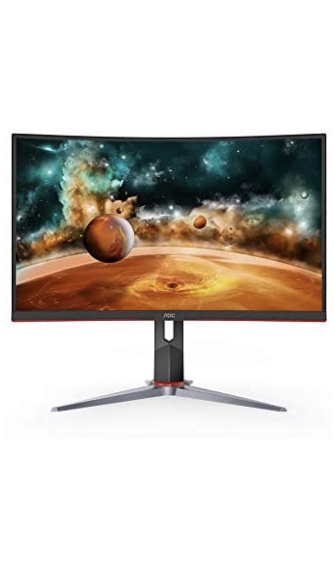 AOC CQ27G2 27" Super Curved Frameless Gaming Monitor QHD 2K, 1500R Curved VA, 1ms, 144Hz, FreeSync, Height Adjustable, 3-Year Zero Dead Pixel Guarant