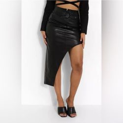 Boohoo Black Faux Leather Mini Skirt 12