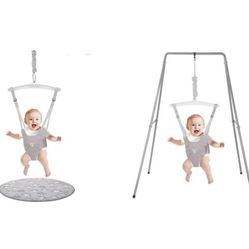 Baby Jumper with Stand, Baby Jumpers and Bouncers, Baby Exerciser Suitable for 6-24 Months, Easy to Assemble & Store Jumper for Baby (Grey) (J8)