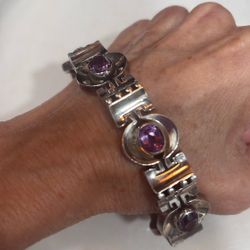 Vintage Los Ballesteros Rare Sterling Silver 970  Grams  Bracelet 