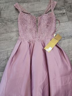 Dusty Rose Beaded Bodice Ball Gown/Quince dress