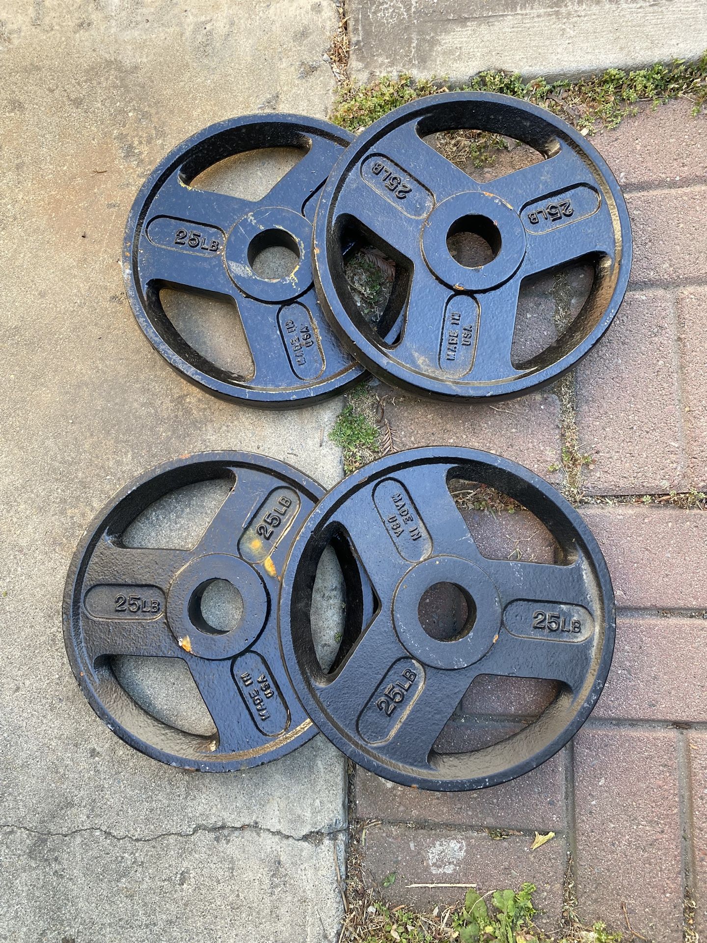 25lb Cast Iron Weight Plates 2 Pairs #weight #olympic
