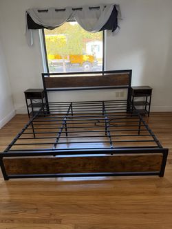 King Size Bed Frame and nightstands