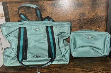 Authentic Coach Bag and Pouch/Case (Teal)