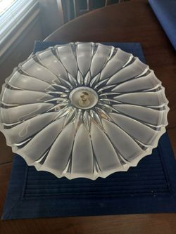 Cake stand- frosted glass with silver tone base