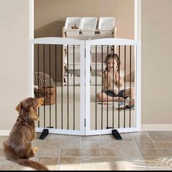 Freestanding Panel Dog Gate, 32" Height, White