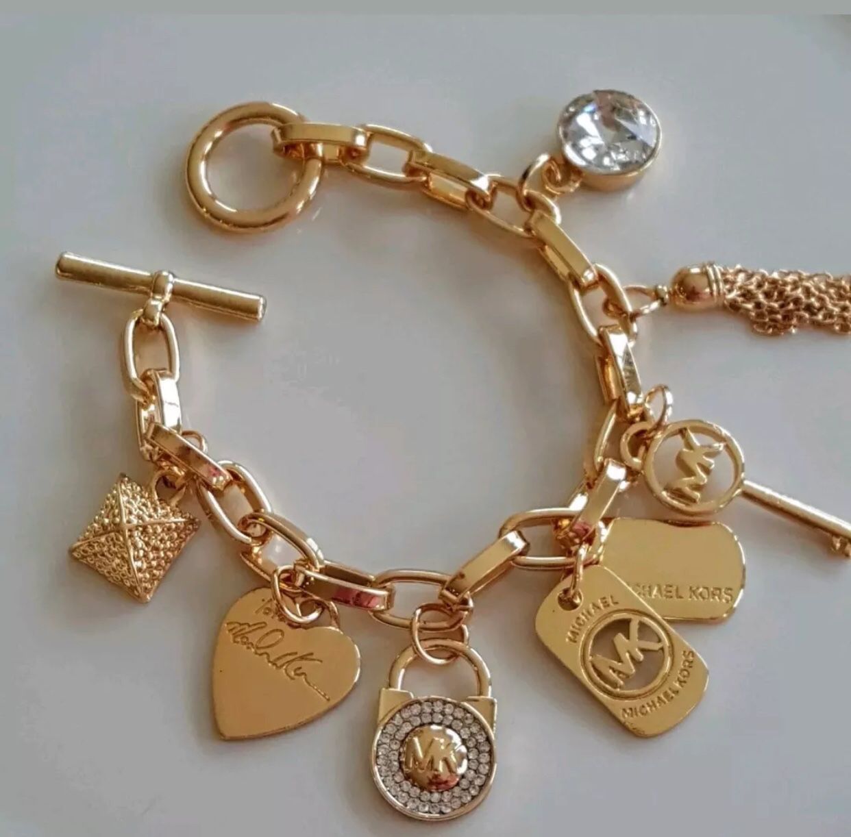 Mk Michael Kors charm bracelet +cuff bangle bracelet + ring