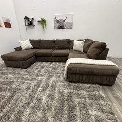 Brown Sectional Couch - Free Delivery 