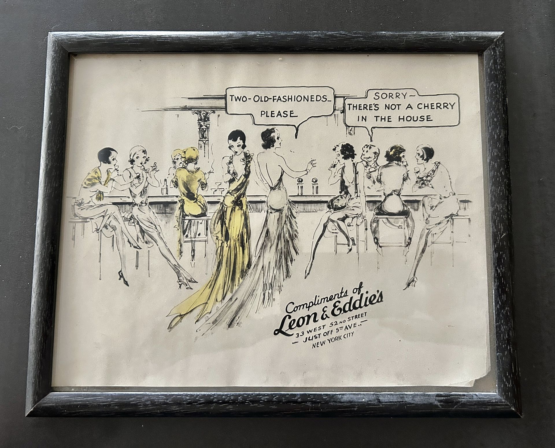 Vintage Framed Leon & Eddie's Artwork