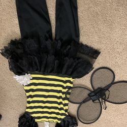 8$ Girls Bumble Bee Halloween Costume- Size 6 to 7