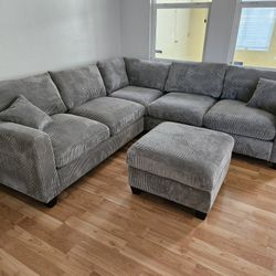 Brand New Sectional 4 Pcs Corduroy Fabric $599 