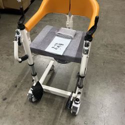 Patient Lift Transfer Chair Potty Wheelchair for Home with 180°Split Open Seat, 20" Seat Width, Transfer Lift Aid for Bedside, Height Adjust to 26", W