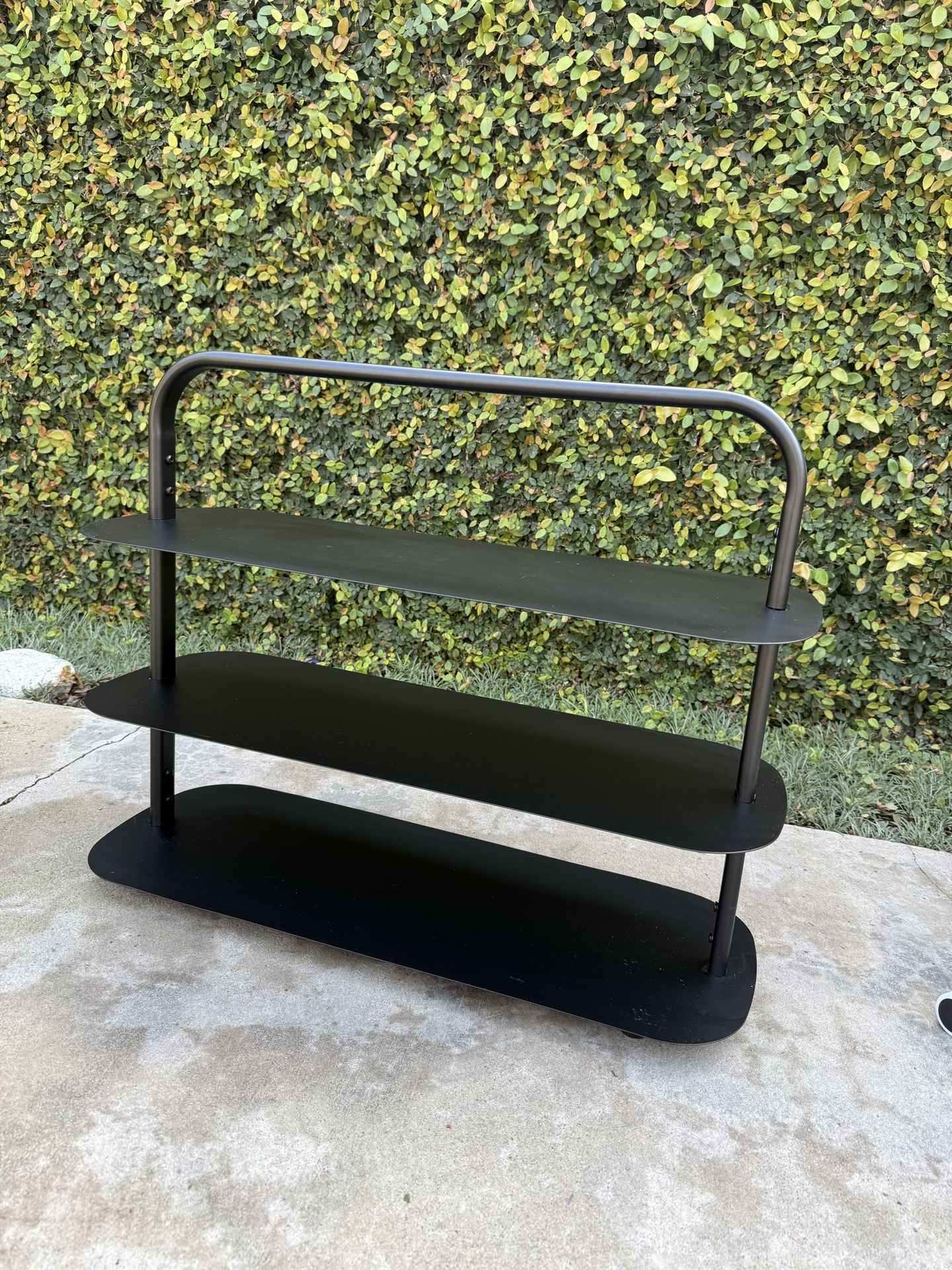 Open Spaces Modern Black Metal 3-Tier Shelf – Entryway, Shoes, Decor