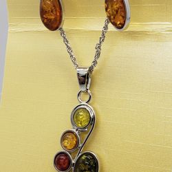 Amber Earring & Necklace Set