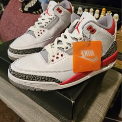 Air Jordan 3 Retro 'Red Fire' Size 9 Men's 