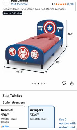 Delta Children Upholstered Twin Bed, Marvel Avengers