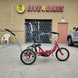AmTryke Seated Tricycle With Rear Steerer And Brake Special Needs Bike 