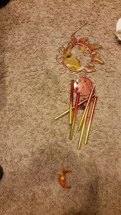 Sun and moon stain glass wind chimes