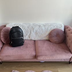 Vintage Style Couch And Chair  With Ottoman 