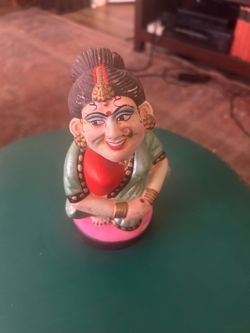 Pretty Funky; Vintage Made in India Terra Cotta South Indian Bobblehead Doll: