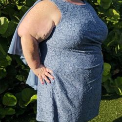 Glitter Lace Sheath Tank Dress with Capelet size 24
