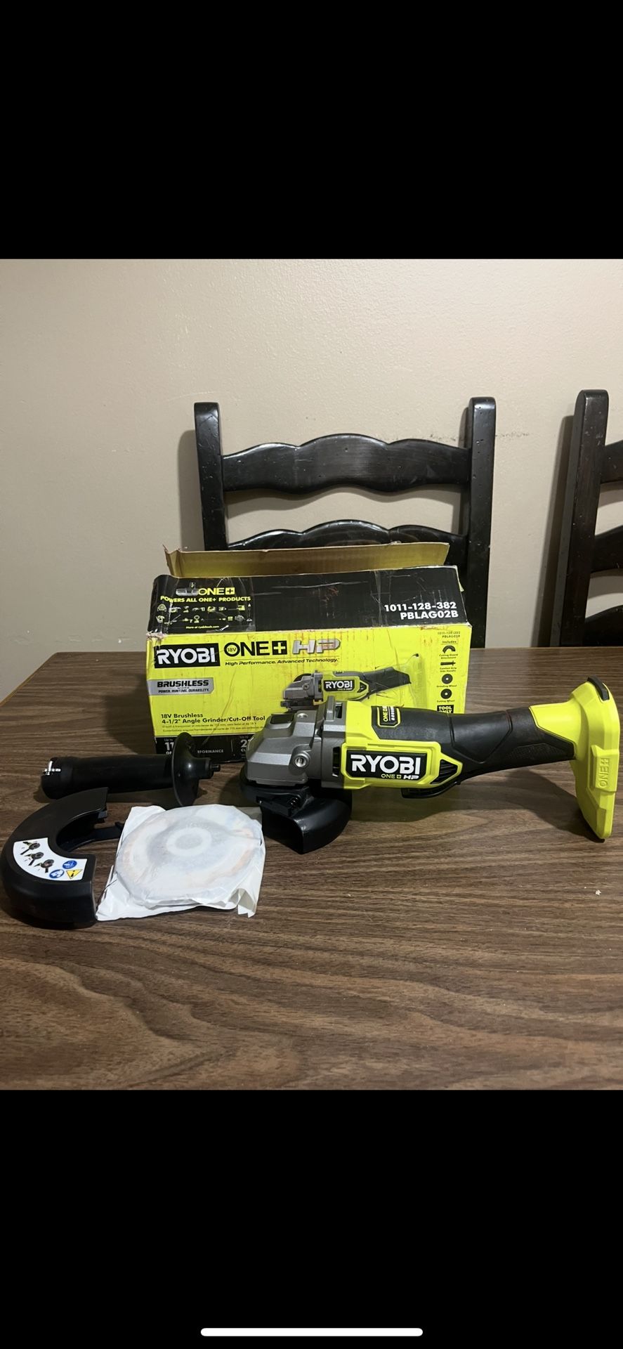 Ryobi 18v ONE+ HP Brushless 4-1/2” Angle Grinder