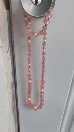 Vintage pink necklace w/ matching bracelet