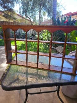 Vintage scalloped Wooden Wall Display Shelf