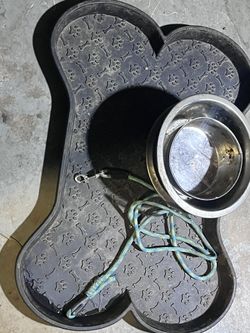 Dog Mat And bowls, Leash