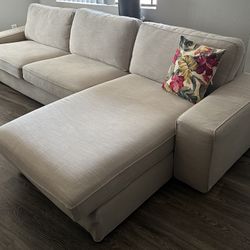 IKEA, Couch With Chaise, Beige 