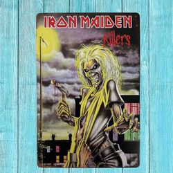Iron Maiden Vintage Style Antique Collectible Tin Metal Sign Wall Decor