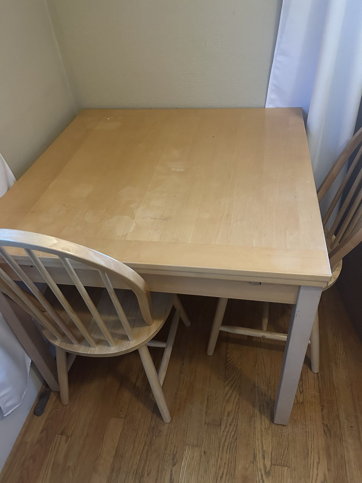 Wood Table + 3 Chairs