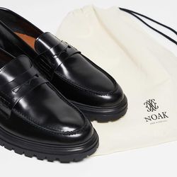 Black loafers