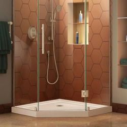 Dreamline Shower Enclosure And Base 38x38 X 74 In Brushed Nickel 