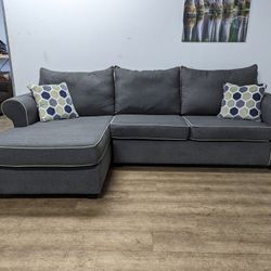 Modern Grey Couch With Chaise.