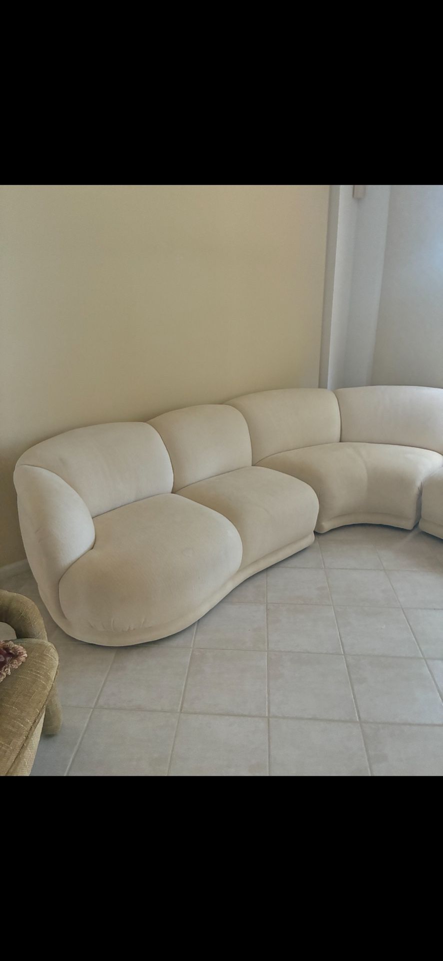 Vintage Postmodern Weiman Kagan 3 Piece Sofa Couch In White