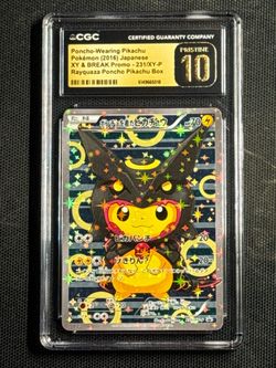 CGC Pristine 10 Japanese Poncho-Wearing Rayquaza Pikachu Full Art Promo 231/XY-P