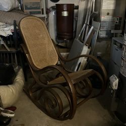 Vintage Wicker Cane Rocker