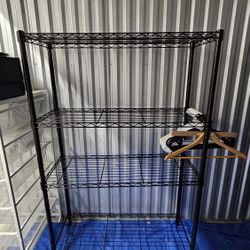 4-Tier Black Steel Wire Shelf – 36”W x 54”H x 14”D