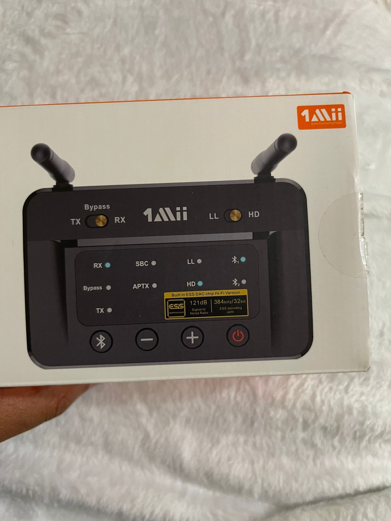 1Mii B03 Bluetooth 5.3 Transmitter Receiver for TV Home Stereo BT Headphones, aptX Low Latency & HD Bluetooth Audio Adapter, Splitter for Wired & Wire