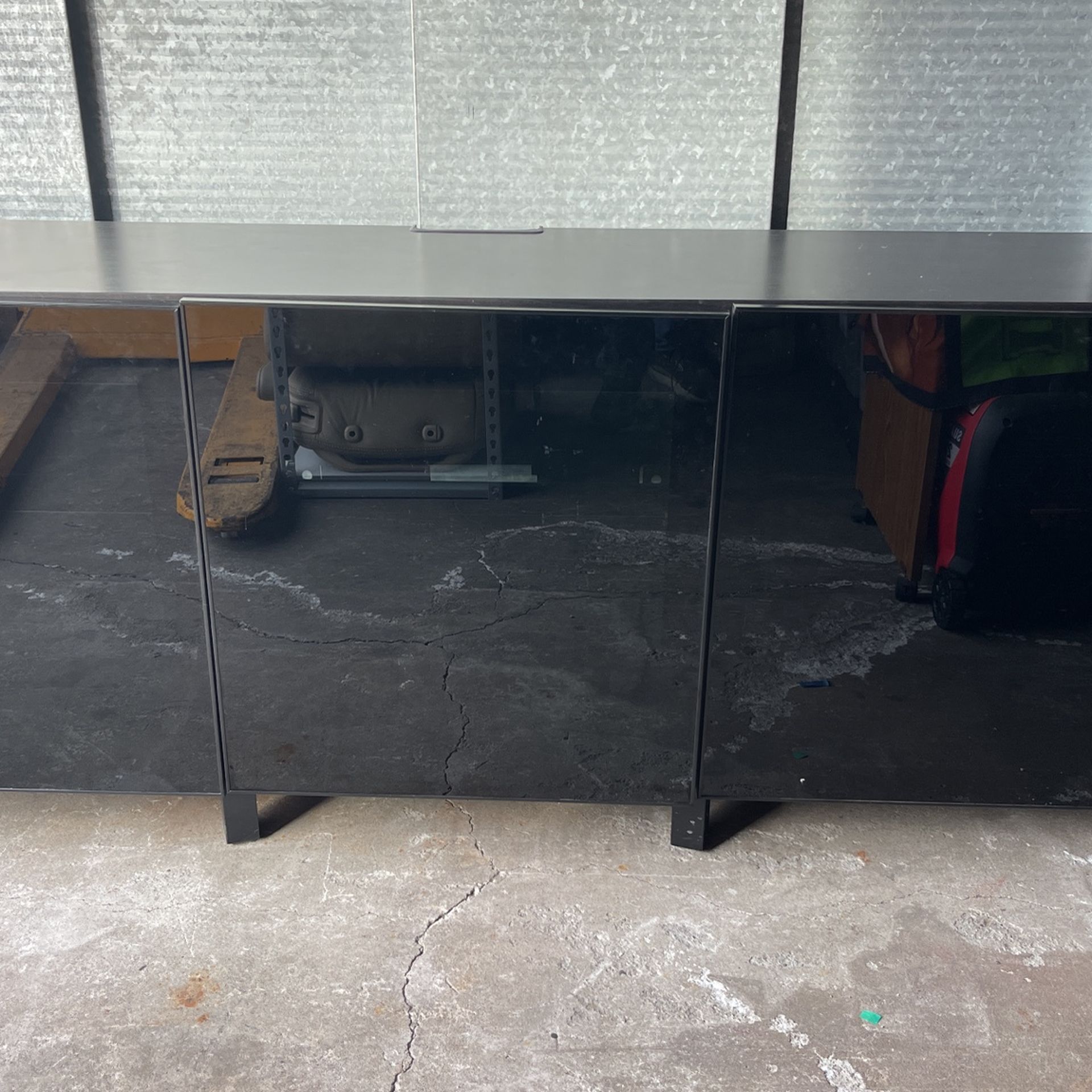 Black Cabinet With Glass Doors And Shelves