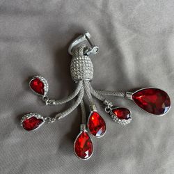 Silver Jeweled  Octopus Key Ring