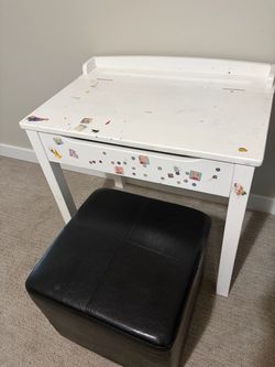 Free White Kids Wooden Desk with Storage