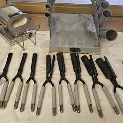 11 Piece Marcel iron set,stand, electric stove