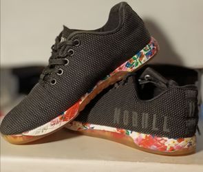 CLEAN PRE OWNED Nobull Black Impact Daisy Floral Trainer Sneakers Shoes Women's US  8.5 Men 7