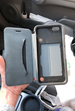 Otter box 6 plus leather case 5$